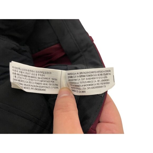 Zara ZW Womens Pants Large L red Burgundy High Waist Straight Leg 2244/119 NWT - Picture 9 of 15